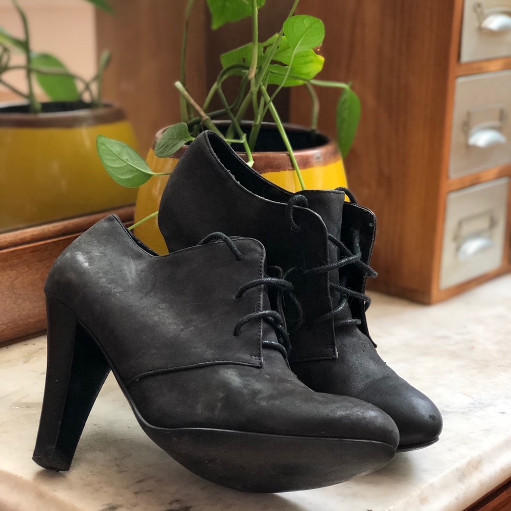 Leather ALDO Lace Up Heeled Booties - Picture 2 of 8